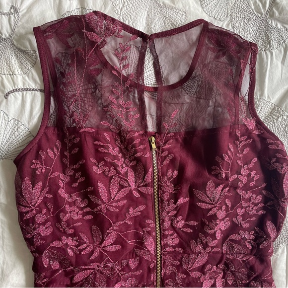 Maroon party dress - mid length - Picture 3 of 5